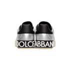 Dolce and Gabbana Silver and Black Writing Portofino Sneakers