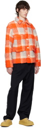 Henrik Vibskov Orange & Gray Lamington Faux-Shearling Jacket