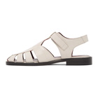 Staud Beige Croc Brady Sandals