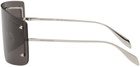 Alexander McQueen Silver Spike Studs Mask Sunglasses