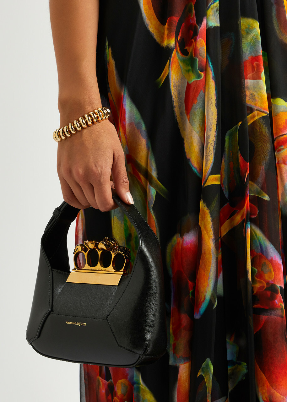 ショルダーバッグ・ポシェット Jewelled Mini Hobo Bag - Alexander Mcqueen - Leather - Black Alexander McQueen The Jewelled Hobo Leather Mini Bag | Black