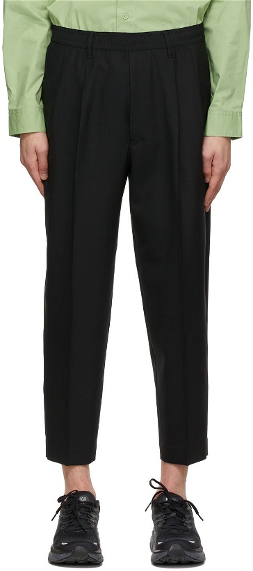Photo: N.Hoolywood Black Wide Tapered Easy Trousers