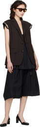 sacai Brown Chalk Stripe Vest