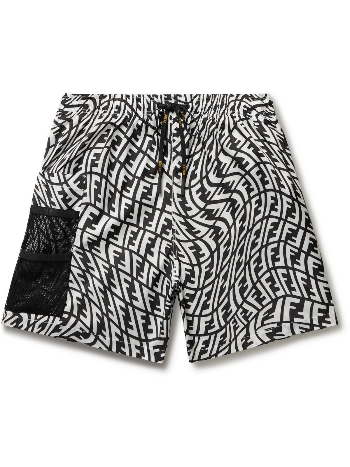 Bekræfte emne Mainstream Fendi - Mid-Length Logo-Print Swim Shorts - Black Fendi