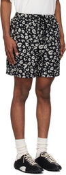 TAKAHIROMIYASHITA TheSoloist. Black & Gray Leopard Shorts