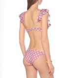 Caroline Constas Ruffled polka-dot bikini top