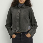 Closed Women's Curved Hem Denim Shirt in Dark Grey