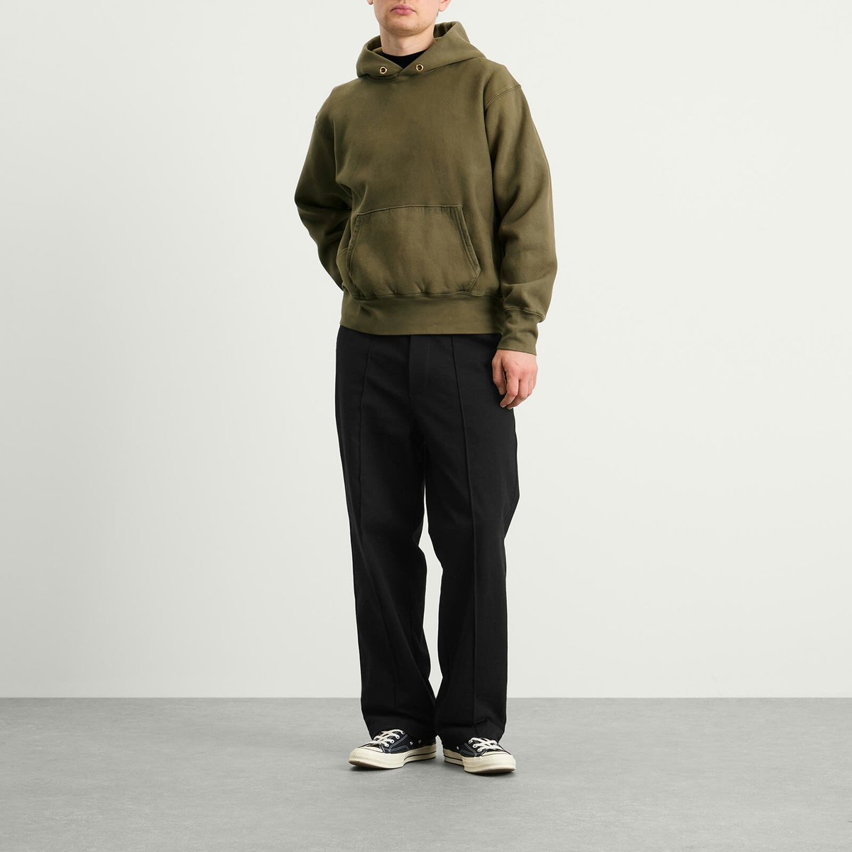 Les Tien Men's Heavyweight Hoodie in Aloe Oil