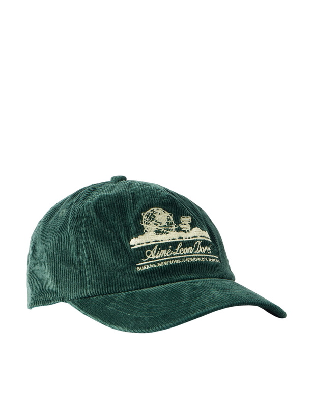 Photo: Aimé Leon Dore - Unisphere Embroidered Cotton-Blend Corduroy Baseball Cap - Green