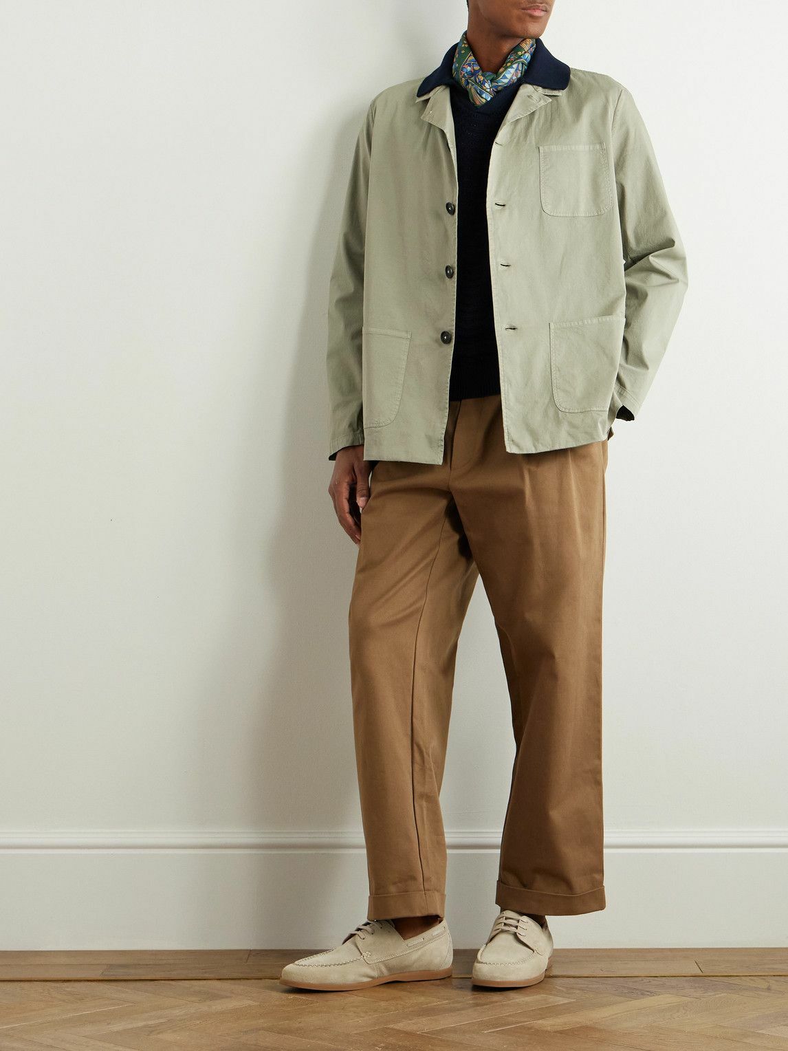 Massimo Alba - Florida Camp-Collar Stretch-Cotton Twill Overshirt - Green