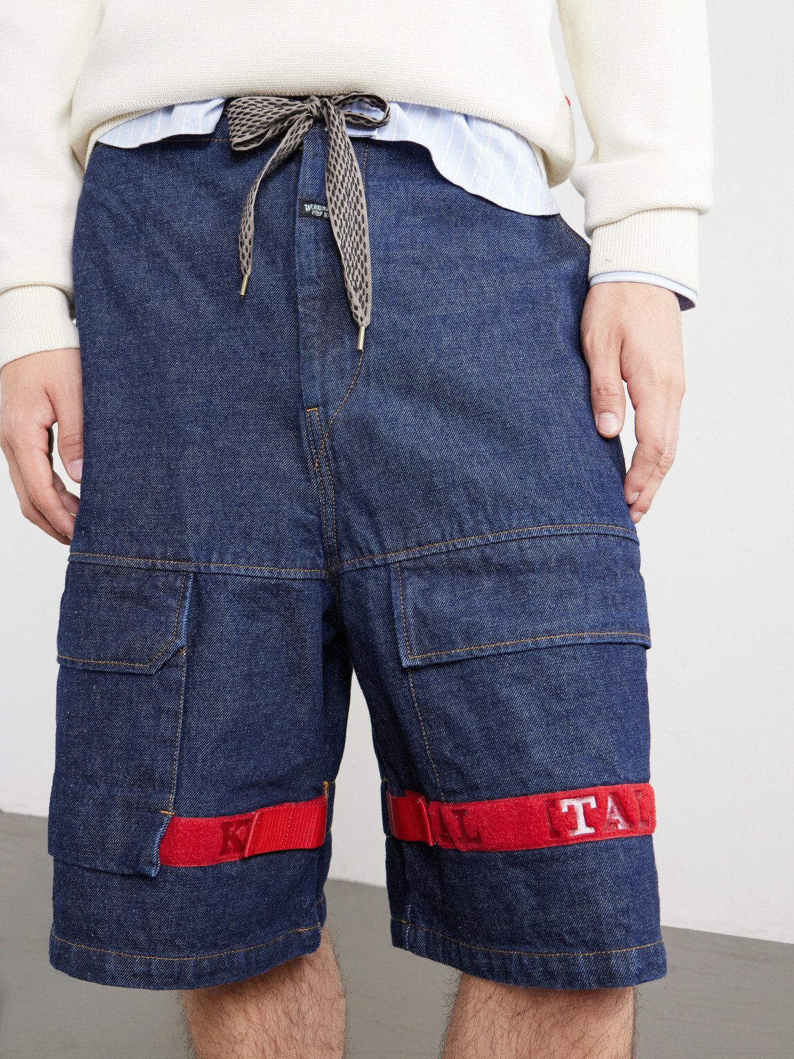 KAPITAL - Nouvelle Shuttle Straight-Leg Denim Shorts - Blue