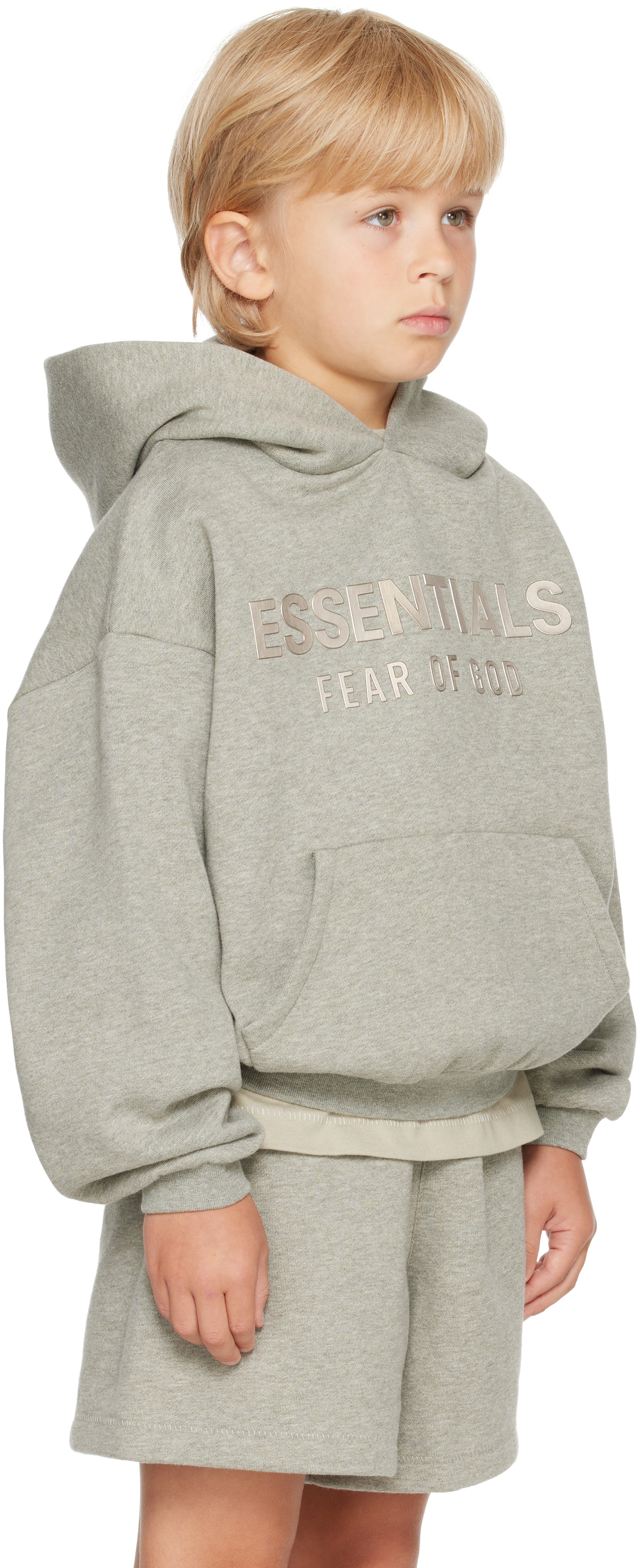 Fear of God ESSENTIALS Kids Gray Fleece Hoodie