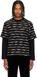 Andersson Bell Black & Brown Stripe Layered Sweater