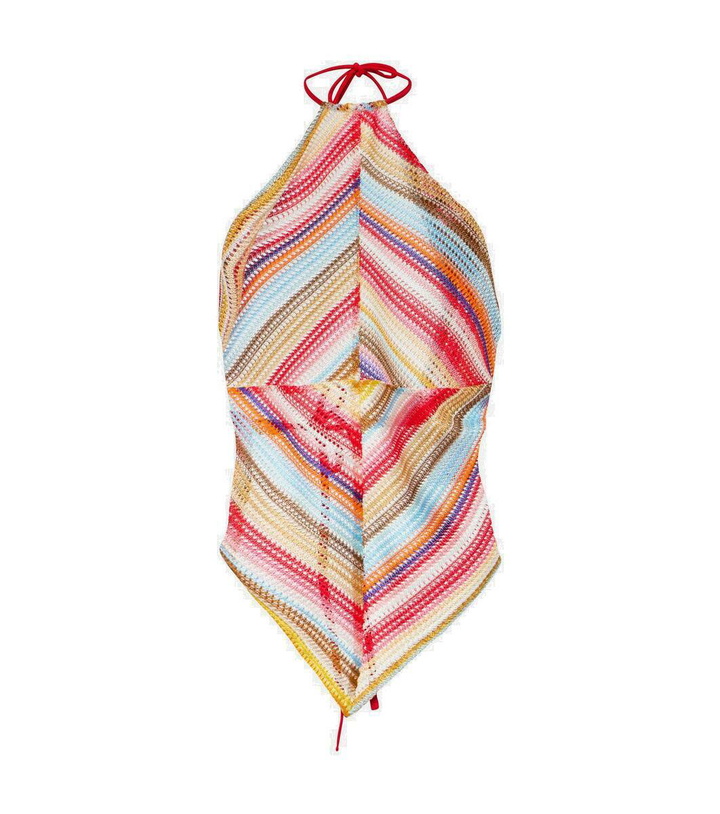 Photo: Missoni Mare Striped halterneck knit top