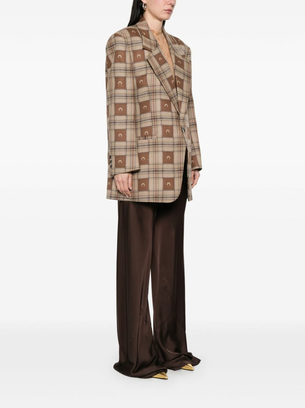 Marine Serre Crescent Moon-Jacquard Blazer