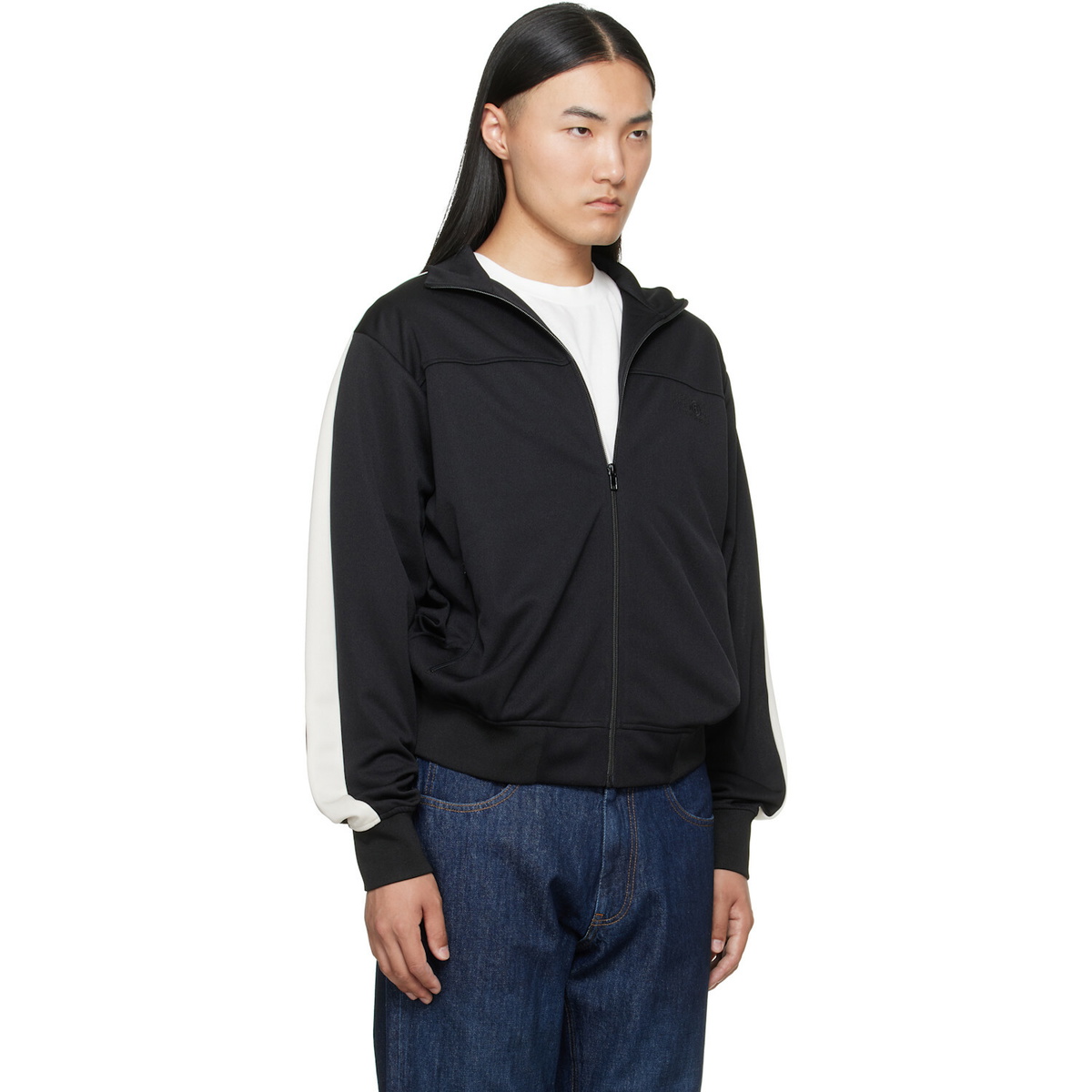MM6 Maison Margiela Black Striped Sleeves Track Jacket