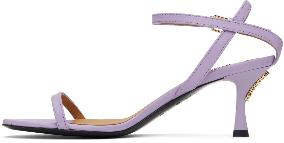 Moschino Purple Buckled Bow Heeled Sandals