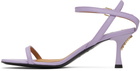 Moschino Purple Buckled Bow Heeled Sandals