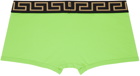 Versace Underwear Green Greca Border Boxers