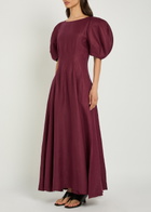 Gabriela Hearst Ranya Linen Maxi Dress Bordeaux