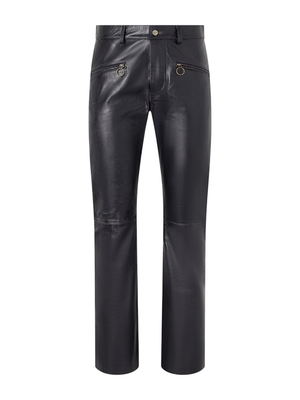 Photo: Enfants Riches Déprimés - Wicked Game Flared Leather Trousers - Black