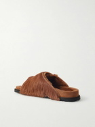 BIRKENSTOCK 1774 - Zürich Shearling-Lined Calf Hair Sandals - Brown
