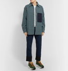 Acne Studios - Oversized Twill-Trimmed Checked Flannel Overshirt - Purple