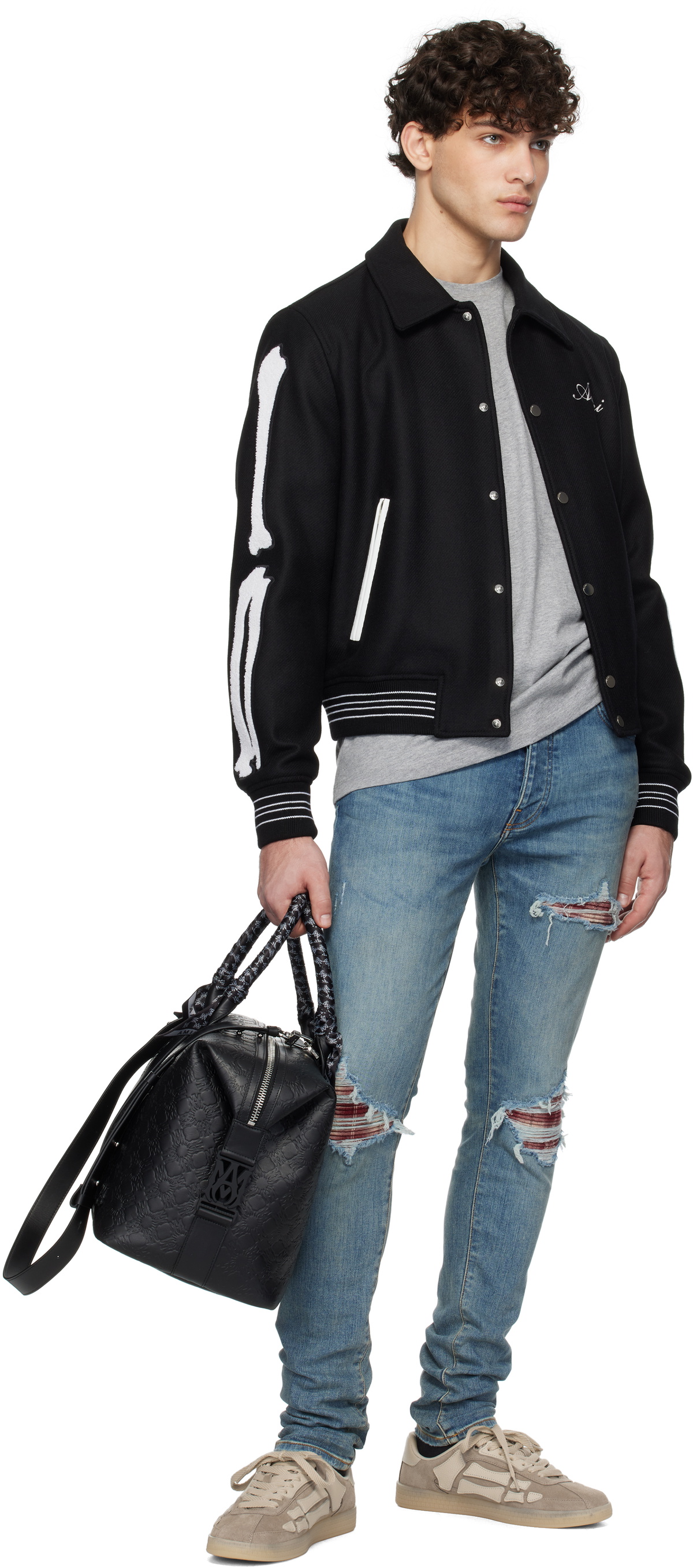 AMIRI Black 'MA' Quad Leather Duffle Bag Amiri