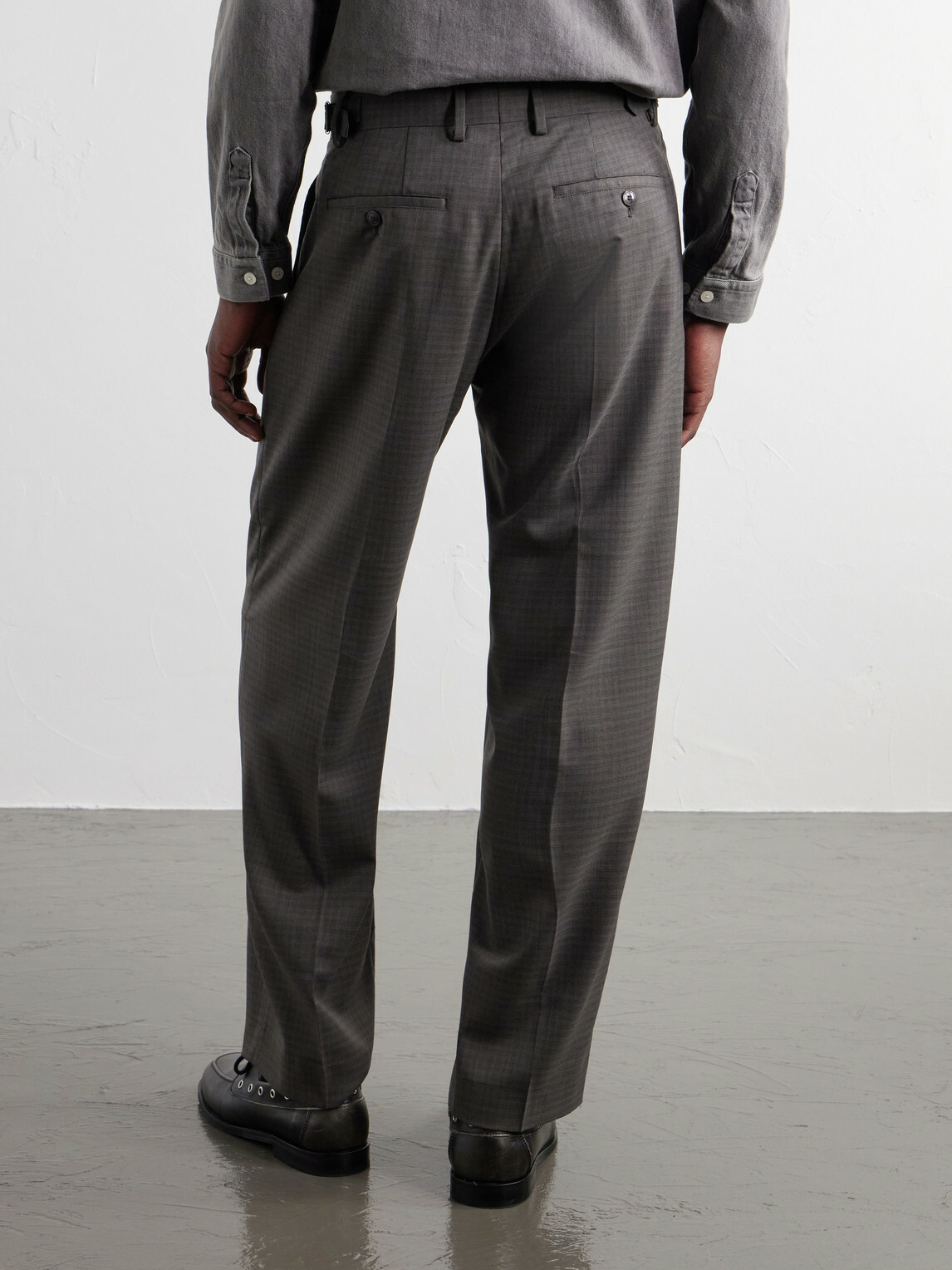 NN07 - Kay 10071 Straight-Leg Pleated Checked Basketweave Wool-Blend Trousers - Green