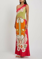 LA Double J Clingy Roy Printed Stretch-jersey Maxi Dress Multicoloured