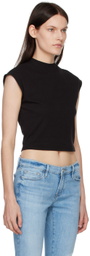 FRAME Black Cotton Tank Top