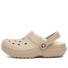 Crocs Classic Lined Clog in Mushroom/Bone