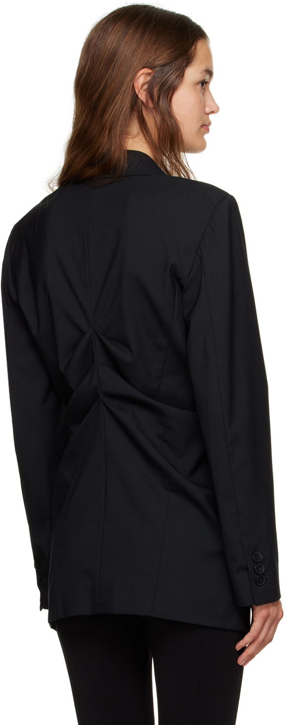 Puppets and Puppets Black Gathered Blazer