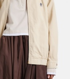 Prada Leather-trimmed oversized cotton blouson jacket