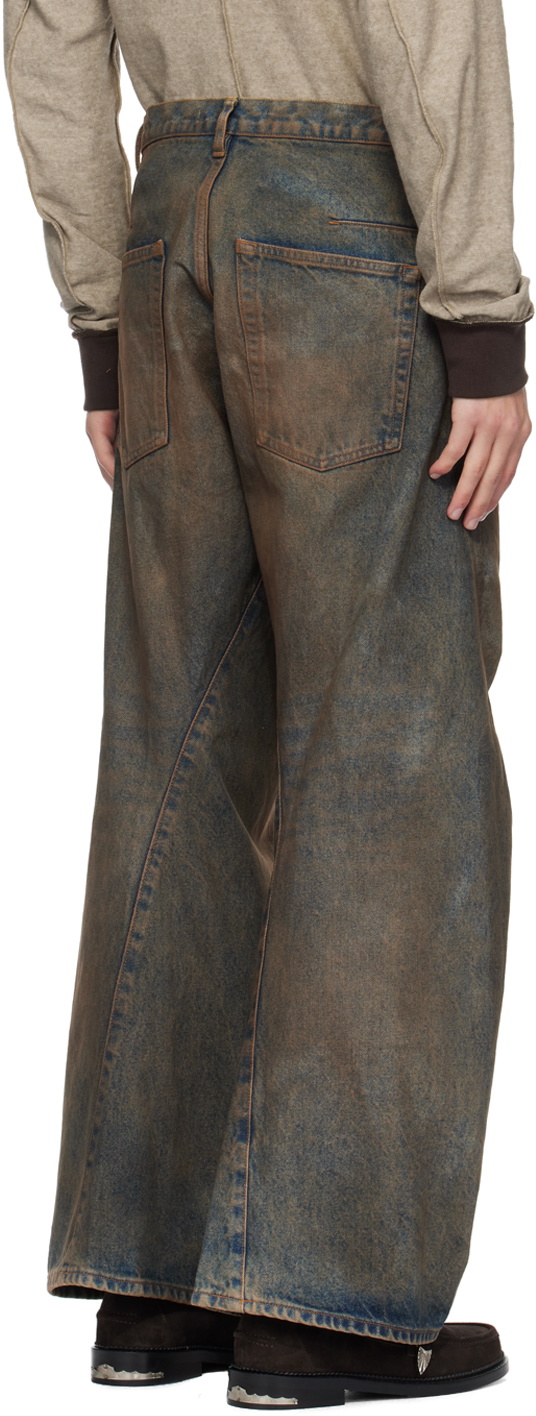 NVRFRGT Brown Twisted Jeans