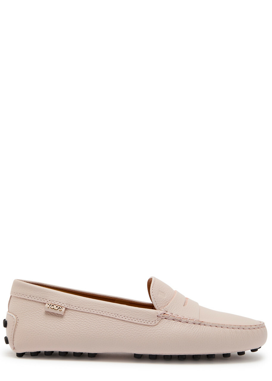 Tods Gommino Grained Leather Loafers Pink