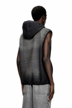 Diesel Hooded vest in denim-effect jacquard - Sweaters - Unisex - Black