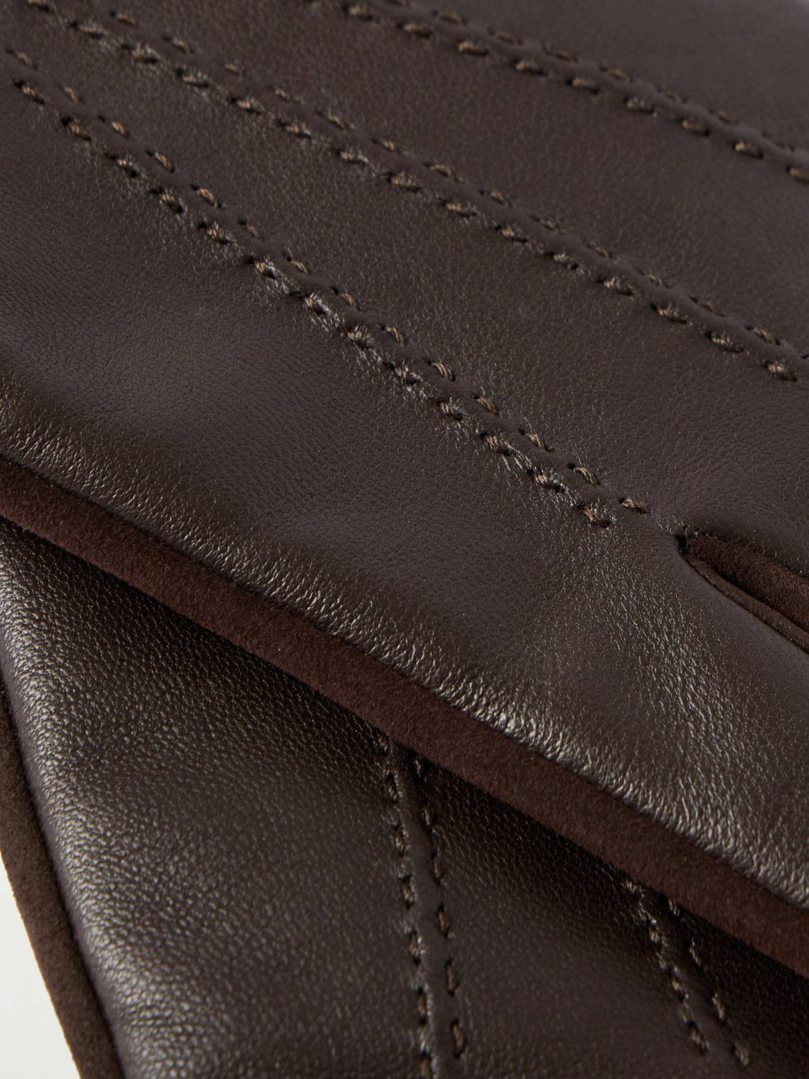 Mr P. - Leather and Suede Gloves - Brown