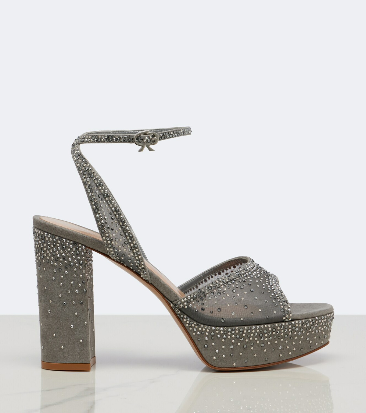 Gianvito Rossi Rania embellished organza platform sandals