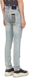 Ksubi Blue Van Winkle Sky High Metalik Jeans
