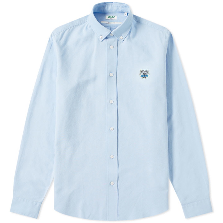 Photo: Kenzo Tiger Logo Button Down Oxford Shirt Light Blue