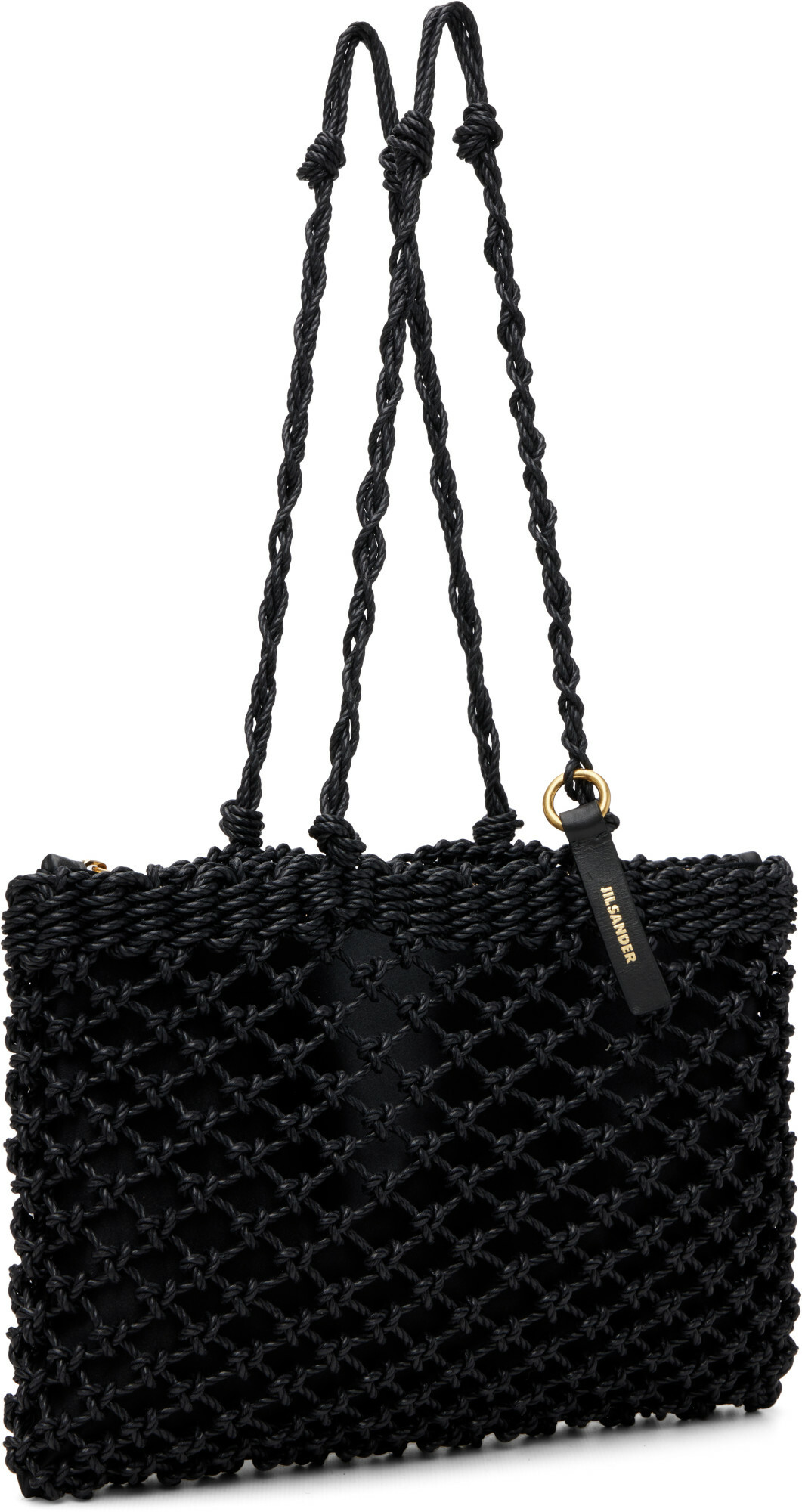 Jil Sander Black Tangle Net Tote
