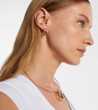 Roxanne First 14kt gold earrings with tourmaline and rose quartz