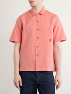 Paul Smith - Embroidered Cotton and Linen-Blend Shirt - Red