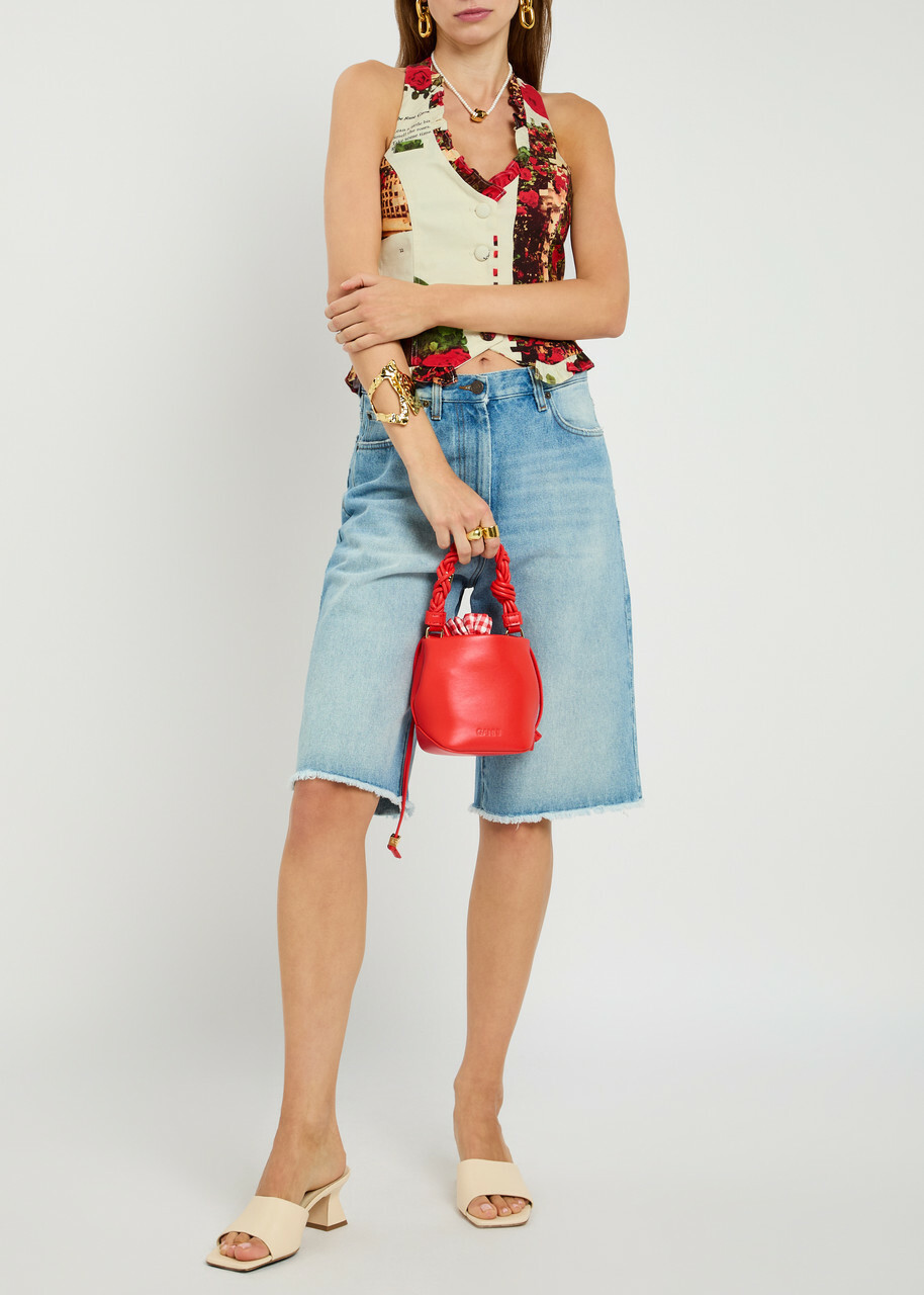 House OF Sunny The Rose Garden Printed Canvas top White