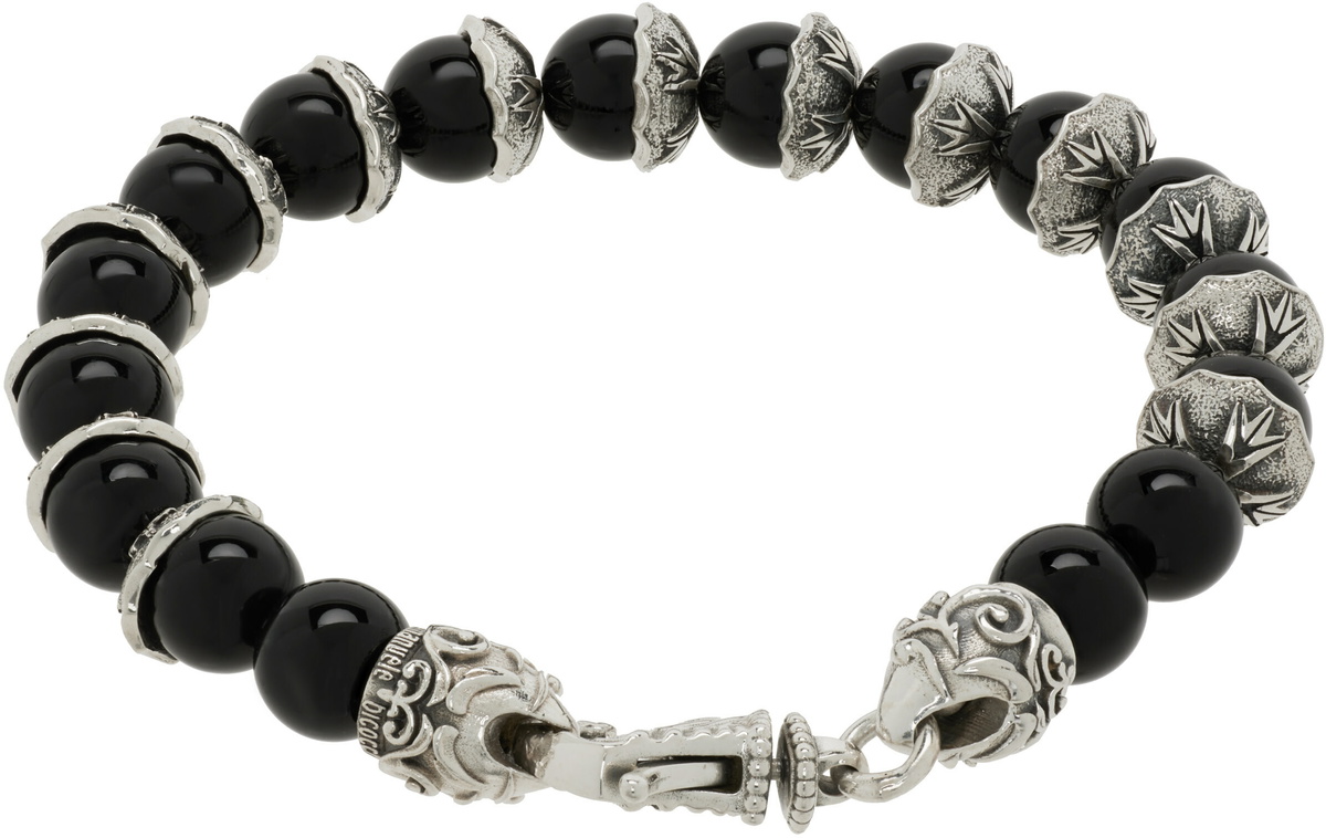 Emanuele Bicocchi Beaded Logo Bracelet