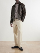 Mr P. - Distressed Leather Jacket - Brown