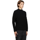 Stone Island Black Wool Mock Neck Sweater