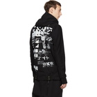 11 by Boris Bidjan Saberi Black Graphic Design Zip-Up Hoodie