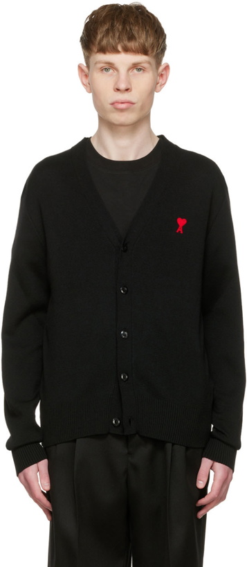 Photo: AMI Alexandre Mattiussi Black Ami de Cœur Cardigan